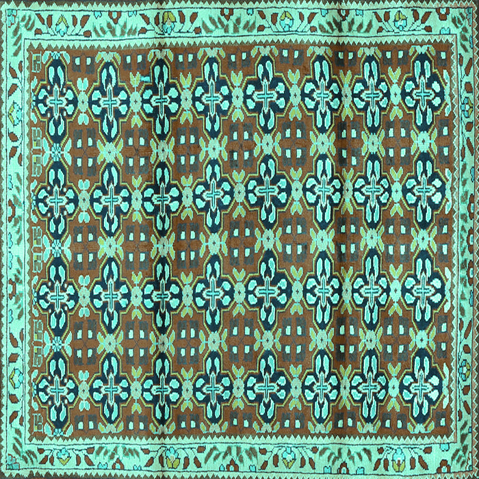 Square Persian Turquoise Traditional Rug, tr2966turq