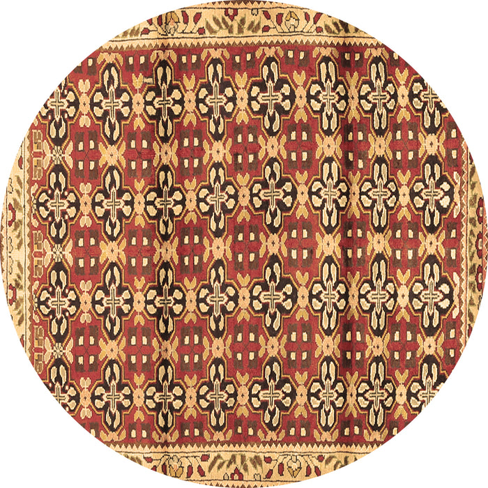 Round Machine Washable Persian Brown Traditional Rug, wshtr2966brn