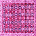 Square Machine Washable Persian Pink Traditional Rug, wshtr2966pnk