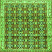 Round Machine Washable Persian Green Traditional Area Rugs, wshtr2966grn