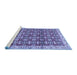 Sideview of Machine Washable Persian Blue Traditional Rug, wshtr2966blu