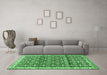 Machine Washable Persian Emerald Green Traditional Area Rugs in a Living Room,, wshtr2966emgrn