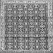 Round Machine Washable Persian Gray Traditional Rug, wshtr2966gry