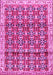 Machine Washable Persian Pink Traditional Rug, wshtr2966pnk