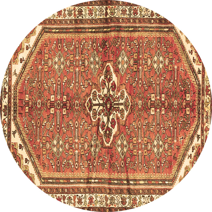 Round Machine Washable Persian Brown Traditional Rug, wshtr2967brn
