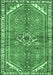 Machine Washable Persian Emerald Green Traditional Area Rugs, wshtr2967emgrn