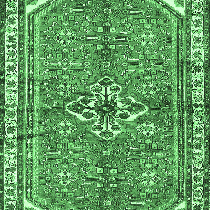Machine Washable Persian Emerald Green Traditional Area Rugs, wshtr2967emgrn