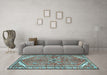 Machine Washable Persian Light Blue Traditional Rug in a Living Room, wshtr2967lblu