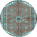 Round Persian Light Blue Traditional Rug, tr2967lblu