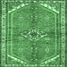 Square Machine Washable Persian Emerald Green Traditional Area Rugs, wshtr2967emgrn