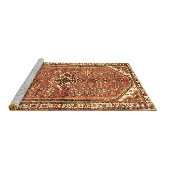 Sideview of Machine Washable Persian Brown Traditional Rug, wshtr2967brn
