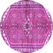 Round Persian Purple Traditional Rug, tr2967pur