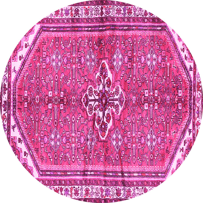 Round Persian Pink Traditional Rug, tr2967pnk