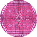 Round Persian Pink Traditional Rug, tr2967pnk