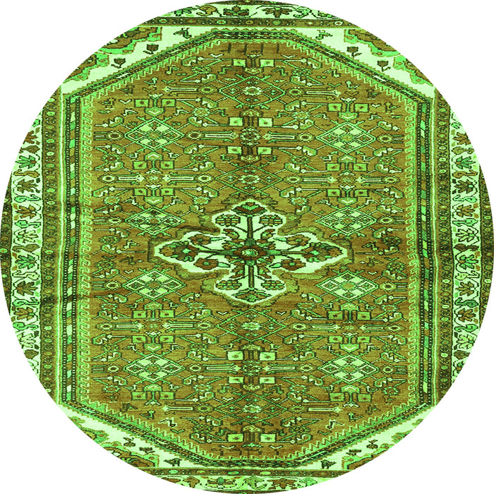 Square Persian Green Traditional Rug, tr2967grn