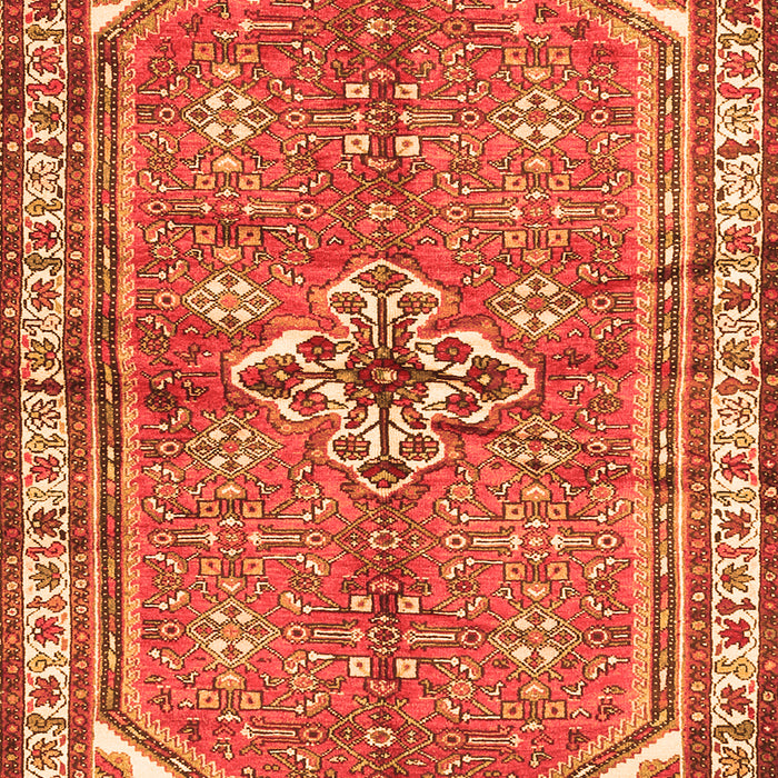 Serging Thickness of Machine Washable Persian Orange Traditional Area Rugs, wshtr2967org