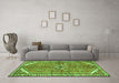 Machine Washable Persian Green Traditional Area Rugs in a Living Room,, wshtr2967grn