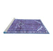 Sideview of Machine Washable Persian Blue Traditional Rug, wshtr2967blu