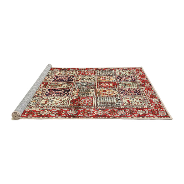 Sideview of Machine Washable Traditional Brown Rug, wshtr2968