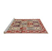 Sideview of Machine Washable Traditional Brown Rug, wshtr2968