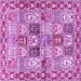 Square Machine Washable Persian Purple Traditional Area Rugs, wshtr2968pur