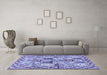 Machine Washable Persian Blue Traditional Rug in a Living Room, wshtr2968blu