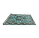 Sideview of Machine Washable Persian Light Blue Traditional Rug, wshtr2968lblu