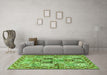 Machine Washable Persian Green Traditional Area Rugs in a Living Room,, wshtr2968grn