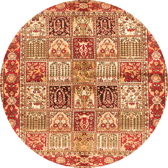 Machine Washable Persian Orange Traditional Area Rugs, wshtr2968org
