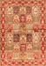 Serging Thickness of Machine Washable Persian Orange Traditional Area Rugs, wshtr2968org