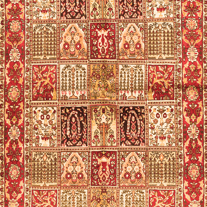 Serging Thickness of Machine Washable Persian Orange Traditional Area Rugs, wshtr2968org