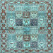 Square Machine Washable Persian Light Blue Traditional Rug, wshtr2968lblu