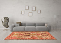 Machine Washable Persian Orange Traditional Rug, wshtr2968org