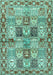 Machine Washable Persian Turquoise Traditional Area Rugs, wshtr2968turq