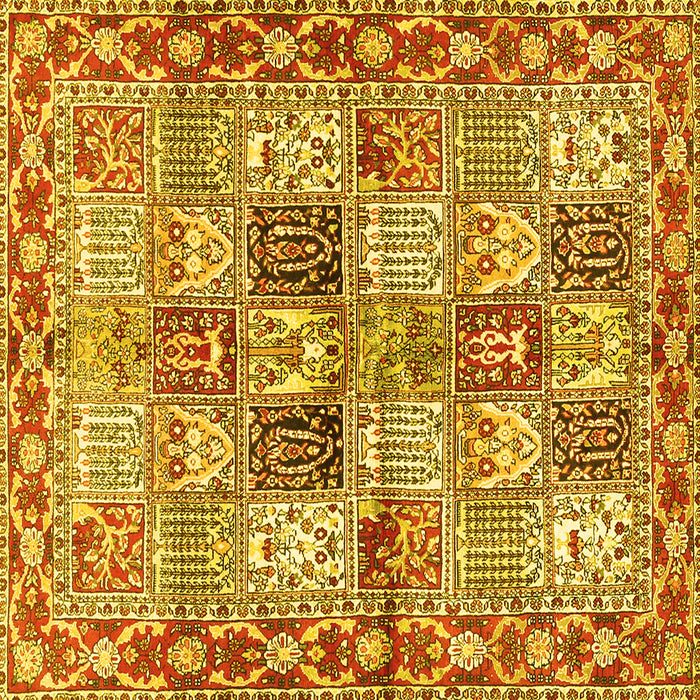 Square Machine Washable Persian Yellow Traditional Rug, wshtr2968yw