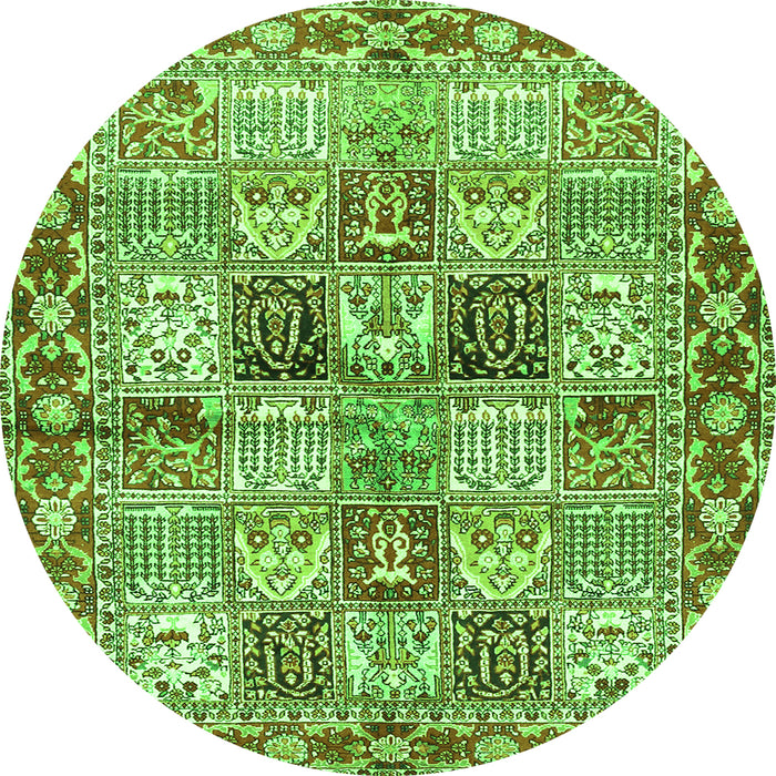 Square Persian Green Traditional Rug, tr2968grn