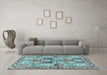 Machine Washable Persian Light Blue Traditional Rug in a Living Room, wshtr2968lblu