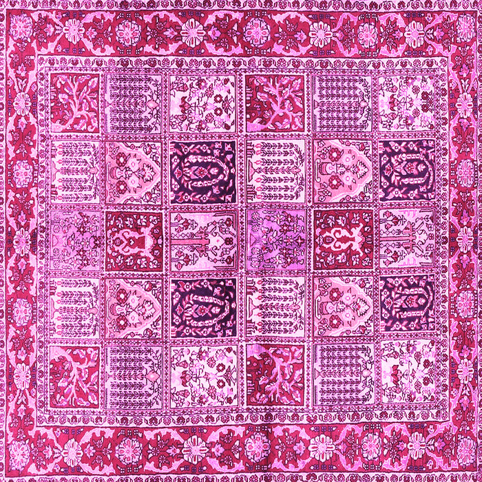 Square Machine Washable Persian Pink Traditional Rug, wshtr2968pnk