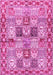 Machine Washable Persian Pink Traditional Rug, wshtr2968pnk