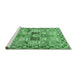 Sideview of Machine Washable Persian Emerald Green Traditional Area Rugs, wshtr2968emgrn