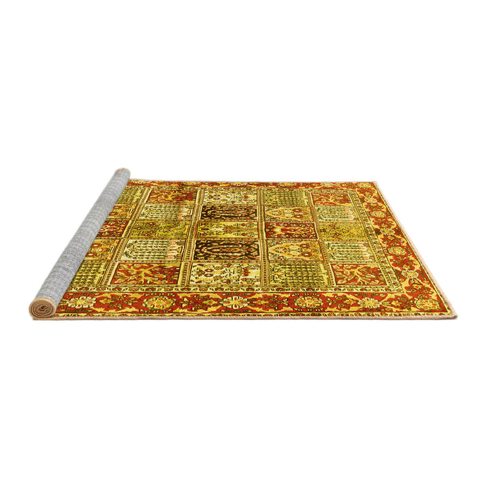 Sideview of Machine Washable Persian Yellow Traditional Rug, wshtr2968yw