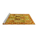 Sideview of Machine Washable Persian Yellow Traditional Rug, wshtr2968yw