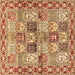 Square Persian Brown Traditional Rug, tr2968brn
