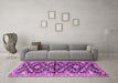Machine Washable Animal Purple Traditional Area Rugs in a Living Room, wshtr2969pur
