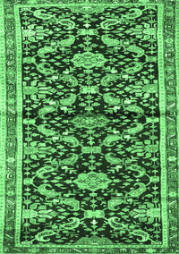 Animal Emerald Green Traditional Rug, tr2969emgrn