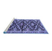 Sideview of Machine Washable Animal Blue Traditional Rug, wshtr2969blu