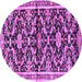 Round Animal Purple Traditional Rug, tr2969pur