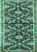 Machine Washable Animal Turquoise Traditional Area Rugs, wshtr2969turq