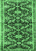 Machine Washable Animal Emerald Green Traditional Area Rugs, wshtr2969emgrn