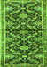 Serging Thickness of Machine Washable Animal Green Traditional Area Rugs, wshtr2969grn